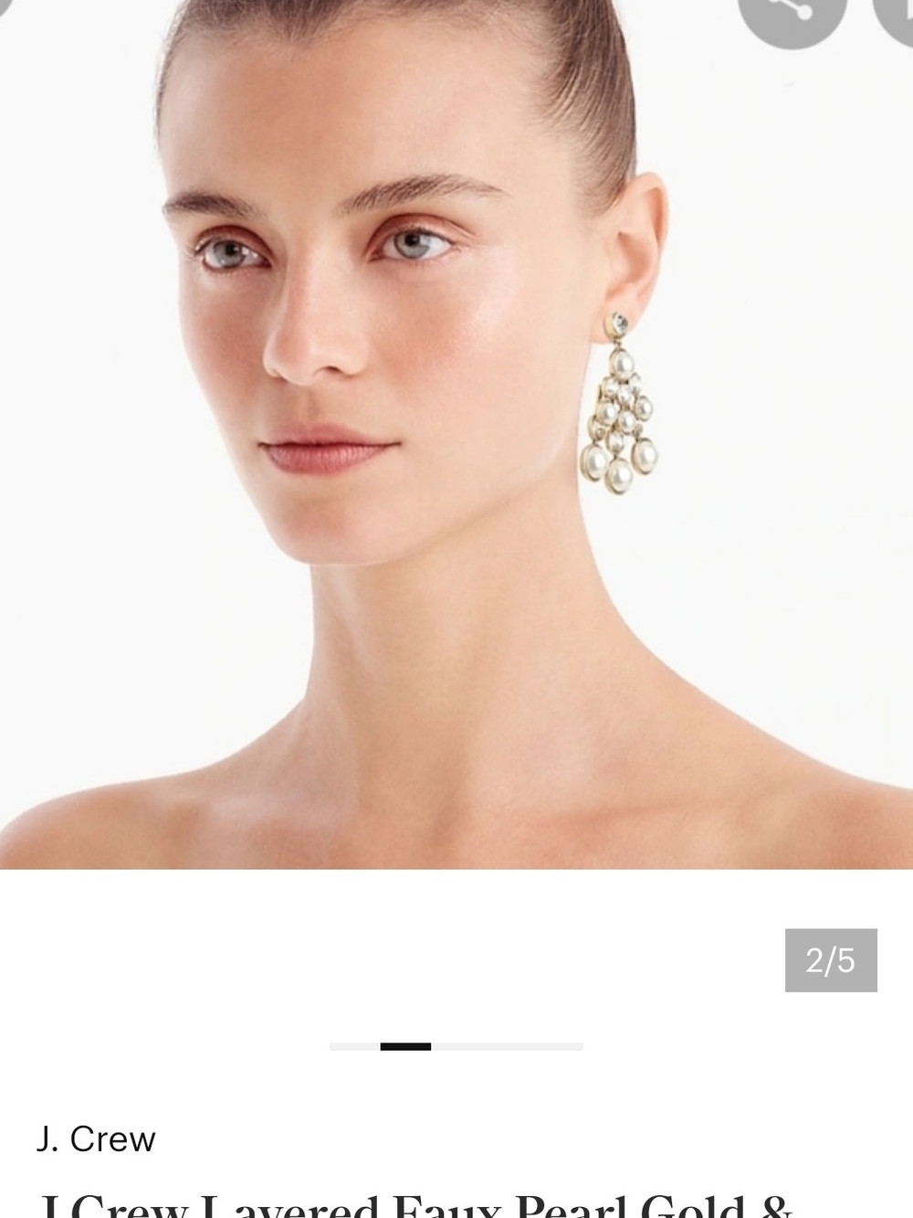 One Singular J. Crew Gold and White Faux Pearl Cascade Drop Earrings